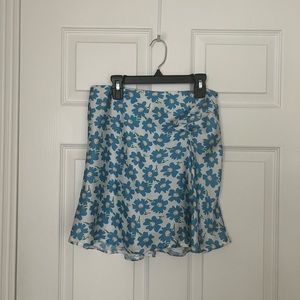 Free people satin mini skirt floral 2